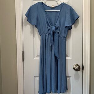 Babydoll Tie-Front Dress